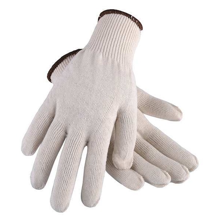 Knit Gloves, Cotton/Polyester, None Uncoated, Knit, Beige, S, 1 PR MPN:2UTZ3