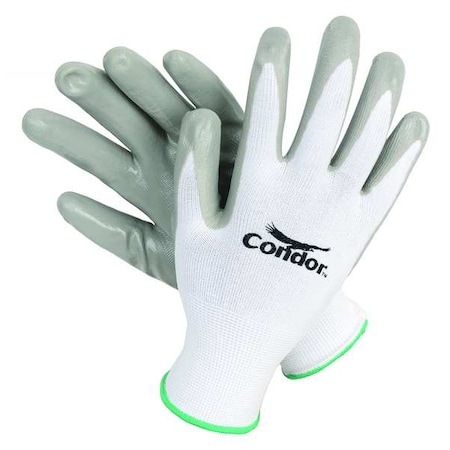 Coated Gloves, Nitrile, Smooth, Palm, 4 Abrasion Level, White/Gray, 2XL (11) 1 PR MPN:2UUD5