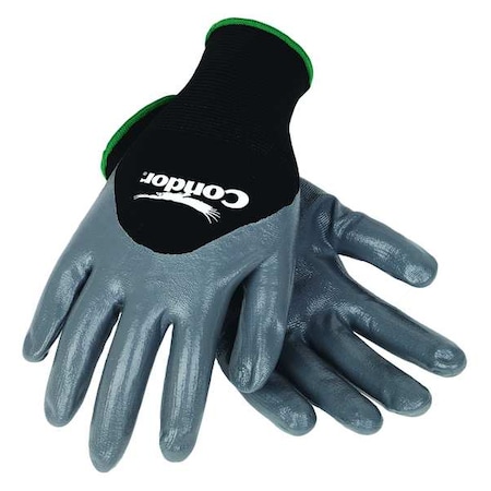 Nitrile Coated Gloves, 3/4 Dip Coverage, Black/Gray, L, PR MPN:2UUE4
