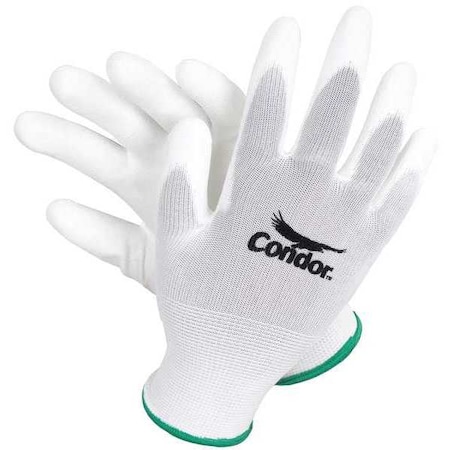 Coated Gloves, Polyurethane Coating, Smooth Finish, Abrasion Level 3, White, S, PR MPN:2UUF4