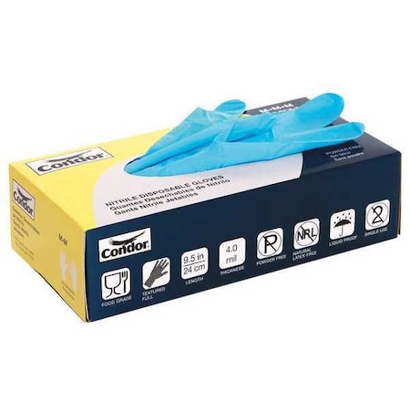 Disposable Gloves, Nitrile, Powder-Free, 3 mil, Blue, 2XL (Size 11), PK100 MPN:2XMA1