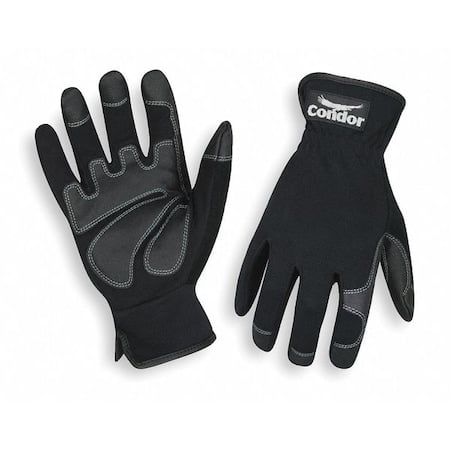 Mechanics Gloves, Clarino/PVC Grip/Wear Panels Palm, S, Black (Formerly Condor) MPN:2XRR8