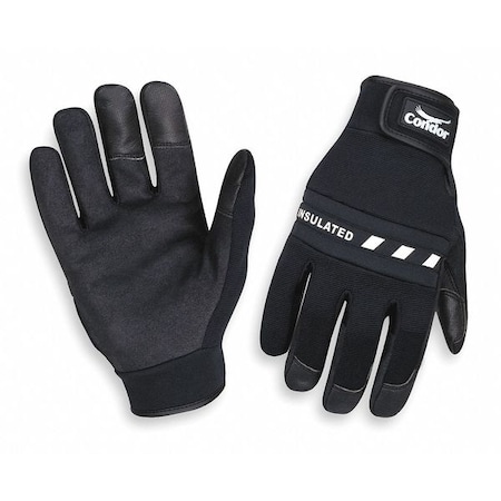 Cold Protection Gloves, Synthetic Leather-Nylon Palm, Polyester Lining, Black, S MPN:2XRT9