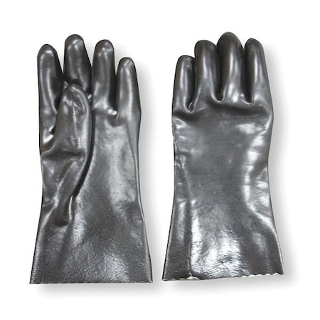 Chemical Resistant Gloves, PVC, 12 in L, Not Applicable, Black, M, 1 PR MPN:2YEP1