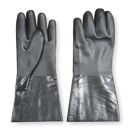 Chemical Resistant Gloves, PVC, 14 in L, Not Applicable, Black, M, 1 PR MPN:2YEP9