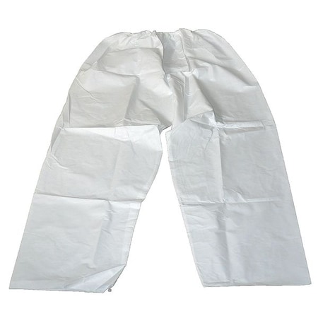 Disposable Pants, Microporous Polyethylene Film Laminate/Polypropylene, 65 g/sq m, Serged, White MPN:30C559