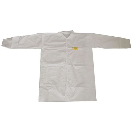 Condor Disposable Lab Coat, Microporous Film Laminate, Snaps Closure, White, 3XL, 30 PK MPN:30C590