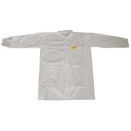 Condor Disposable Lab Coat, Microporous Film Laminate, Snaps Closure, White, 4XL, 30 PK MPN:30C591