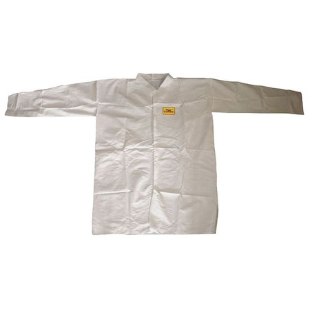 Disposable Lab Coat, Snaps Closure, White, 3XL, 30 PK MPN:30C596