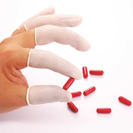 Finger Cots, Latex, 3 mil Thickness, White, S, 1440 PK MPN:30D247