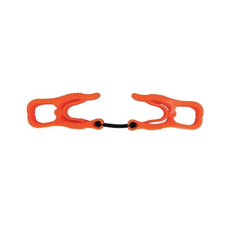 Glove Holder Clips, Plastic, Org, 6-3/8 in L, PR MPN:30LU76