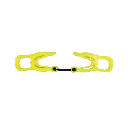 Glove Holder Clips, Plastic, Lime, 6-3/8 in L, PR MPN:30LU77