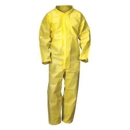 Coverall, Xl, Yellow, Chem Basic, Zipper/Storm Flap MPN:30LU93