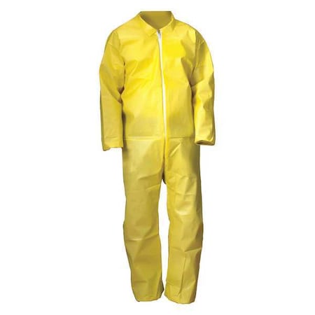 Coverall, M, Yellow, Chem Basic, Zipper/Storm Flap MPN:30LV15