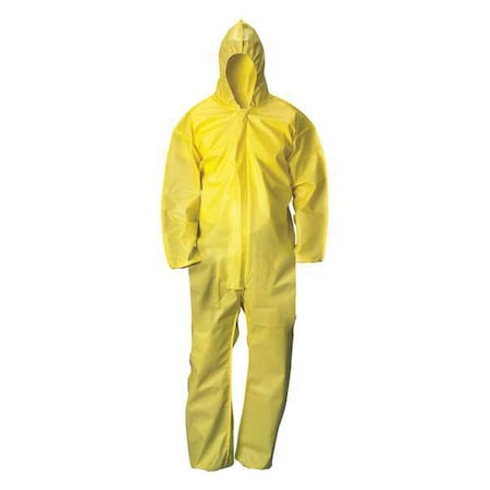 Disposable Coverallss, Hooded Coverall, 4XL, Chem Basic, Elastic Wrist, Elastic Ankle, Serged Seam MPN:30LV50