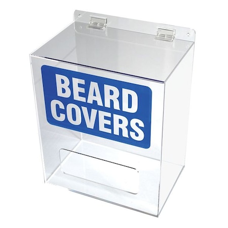 Beard Cover Dispenser, Clear/Blue, Acrylic MPN:30ZE59