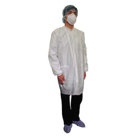 Disposable Lab Coat, Basic SMS, White, 3XL MPN:31TV05