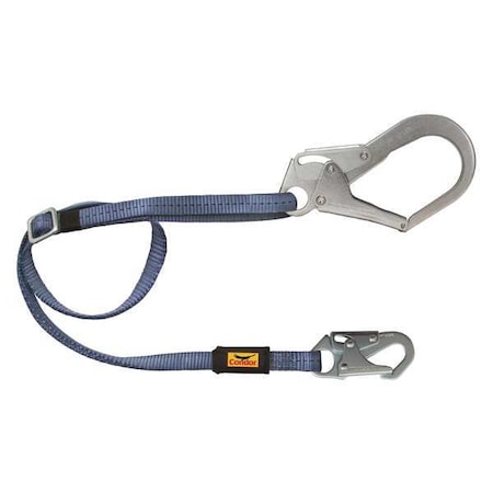 Condor Positioning Lanyard, 6 ft. Length, Snap Hook, Steel, 1 Leg(s), 425 lb. Weight Capacity MPN:35KU75