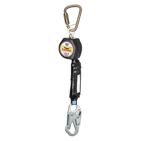 Self-Retracting Lifeline, Steel Snap Hook, Steel Carabiner, 1 Legs, 310lb. Wt. Capacity, 6 ft. L MPN:35KU97