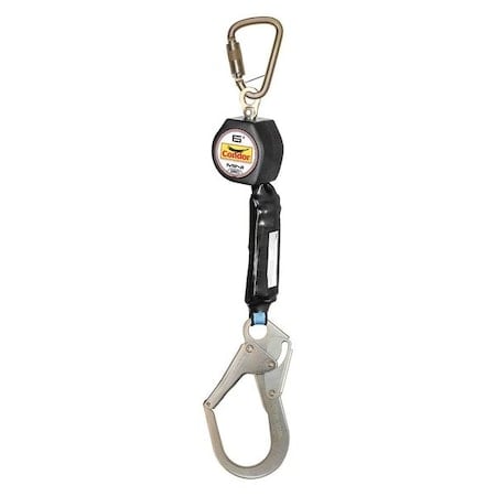 Self-Retracting Lifeline, Steel Rebar Hook, Steel Carabiner, 1 Leg, 310lb. Wt. Capacity, 6 ft. L MPN:35KU98