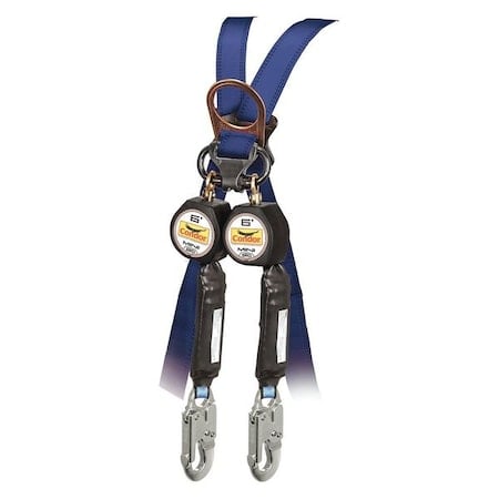 Not Applicable Self-Retracting Lifeline, 6 ft. Length, Carabiner, Steel, 2 Leg(s) MPN:35KV05