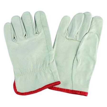 Leather Drivers Gloves, Cowhide, Shirred Slip-On, Straight Thumb, Gunn Cut, White, S 1 PR MPN:3AC90