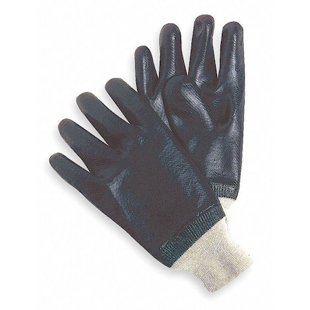 Condor Chemical Resistant Gloves, Cotton Jersey, 10.25 in L, Black, L, 1 PR MPN:3BA47