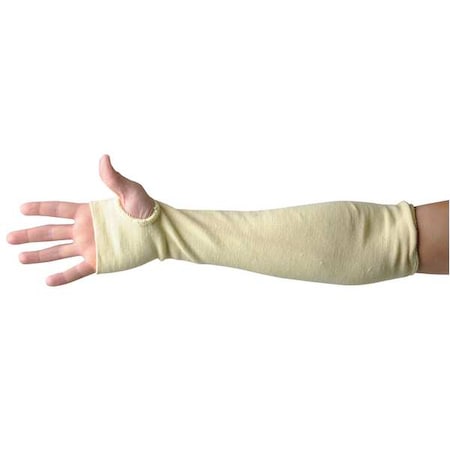 Cut-Resistant Sleeve with Thumbhole, Cut Level A2, Knit Cuff, 14 in L, Yellow, Large MPN:3CZK7