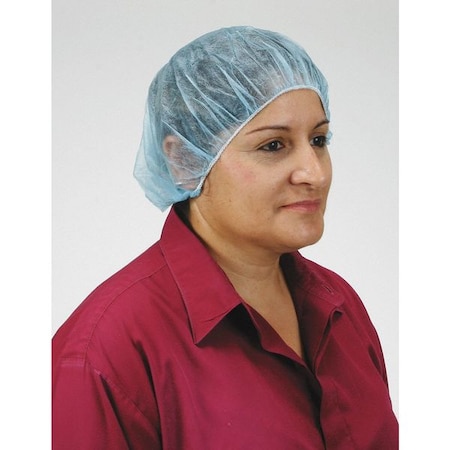 Bouffant Cap, Polypropylene, 24 in Dia., Blue, L, 100 PK MPN:3EZD2