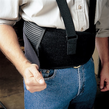 Back Support, Black, Elastic, XL MPN:3RVC5