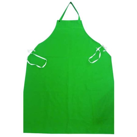 Bib Apron, PVC/Polyester, Green, 48 in, Universal MPN:3XE79