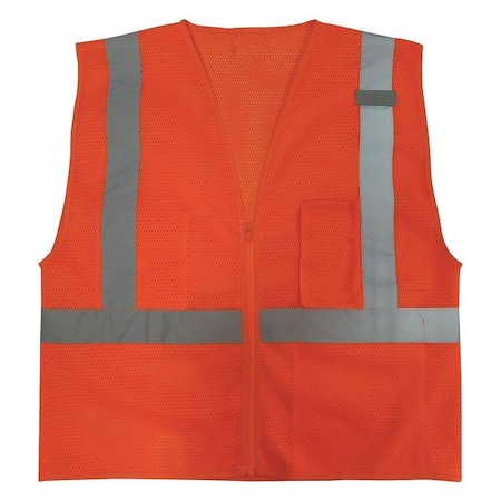 3XL Class 2 High Visibility Vest, Orange MPN:3ZDT1