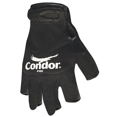 Mechanics Gloves, Synthetic Leather Palm, S, Black MPN:42KZ54