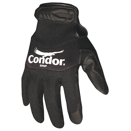 Mechanics Gloves, Bicast Leather Palm, 2XL, Black MPN:42KZ63