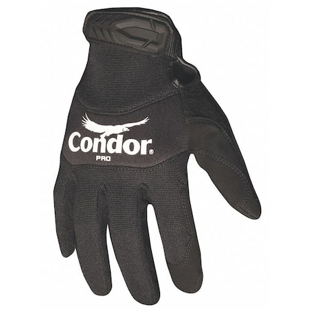 Mechanics Gloves, Synthetic Leather Palm, Neoprene Back, XL, Black MPN:42KZ77