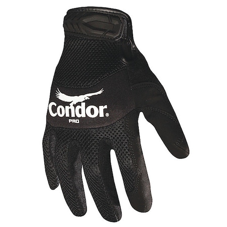Mechanics Gloves, Synthetic Leather Palm, 2XL, Black MPN:42LA04