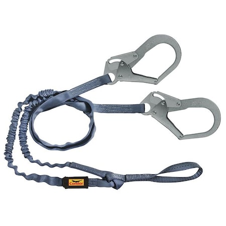 Shock Absorbing Lanyard, 6 ft. Length, Web Loop, Polyester, 2 Leg(s), 310 lb. Weight Capacity MPN:45J288