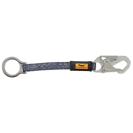 D-Ring Extender, 18 in Length, 310 lb Weight Capacity, Double Lock Snap Hook, Alloy Steel, Blue MPN:45J294