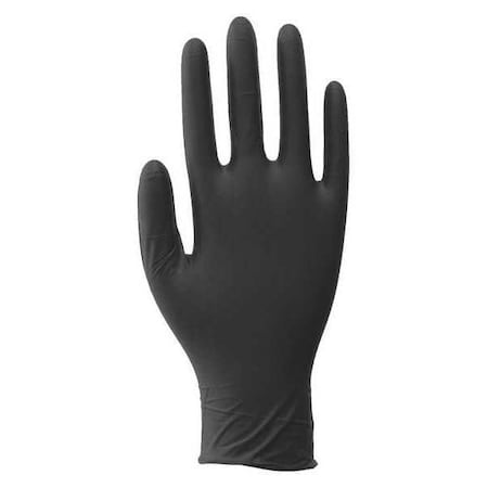 Disposable Gloves, 3.00 to 3.99 mil Palm, Nitrile, Powder-Free, L (9), 100 PK, Black MPN:48UM41