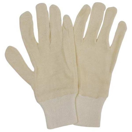 Inspection Gloves, Cotton, 10 in Length, Interlock, natural, Size Women's L, 12 PK MPN:48UR68