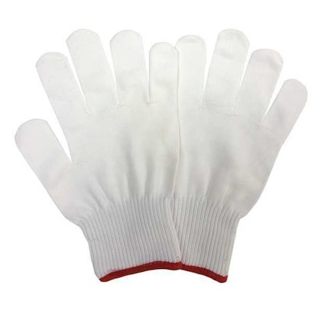 Knit Gloves, Nylon, None Uncoated, Knit, White, S, 12 PK MPN:48UR73