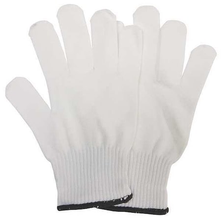 Knit Gloves, Nylon, None Uncoated, Knit, White, L, 12 PK MPN:48UR74