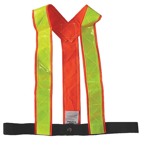 Safety Vest, Orange/Red, M, Hook-and-Loop MPN:491R69