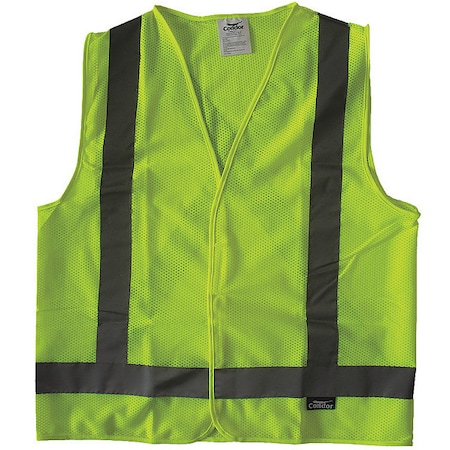 Safety Vest, Yellow/Green, L, Hook-and-Loop MPN:491R85