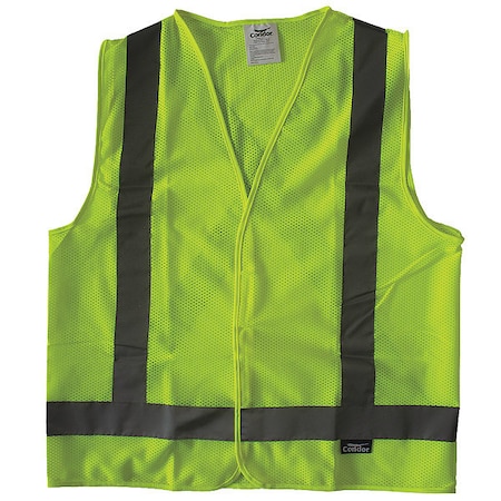 Safety Vest, Yellow/Green, M, Hook-and-Loop MPN:491R86