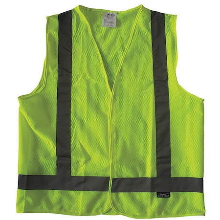 Safety Vest, Yellow/Green, Hook-and-Loop MPN:491R88