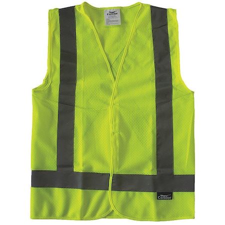 Safety Vest, Yellow/Green, Hook-and-Loop MPN:491R89
