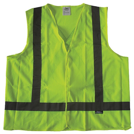 Safety Vest, Yellow/Green, Hook-and-Loop MPN:491R90