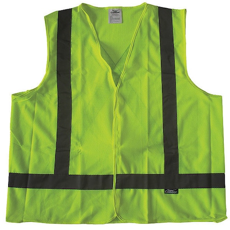 Safety Vest, Yellow/Green, Hook-and-Loop MPN:491R91