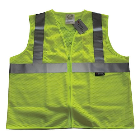 Safety Vest, Yellow/Green, L, Zipper MPN:491T01